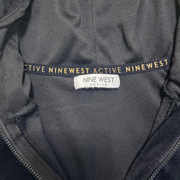 Nine West Active Black Velvet Zip Up Hoodie Large - Picture 9 of 9